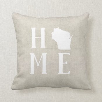 Wisconsin Home State Throw Pillow by coffeecatdesigns at Zazzle