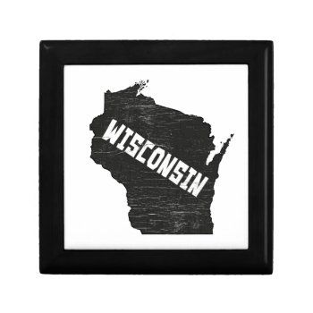 Wisconsin Home Vintage Distressed Map Silhouette Gift Box by YLGraphics at Zazzle