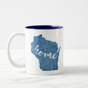 Wisconsin Home Wood Grain Two-Tone Coffee Mug