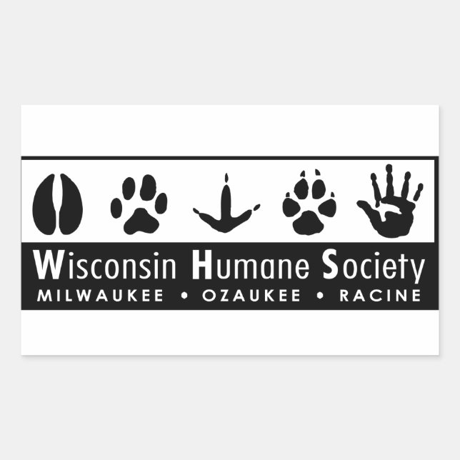 Wisconsin Humane Society Logo Rectangular Sticker (Front)