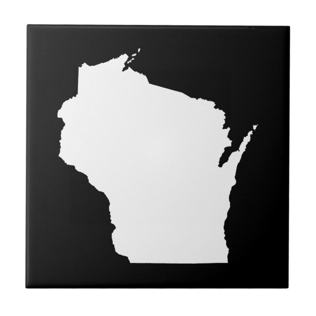 Wisconsin in White Ceramic Tile (Front)