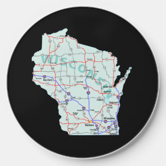 Wisconsin Interstate Map Wireless Charger