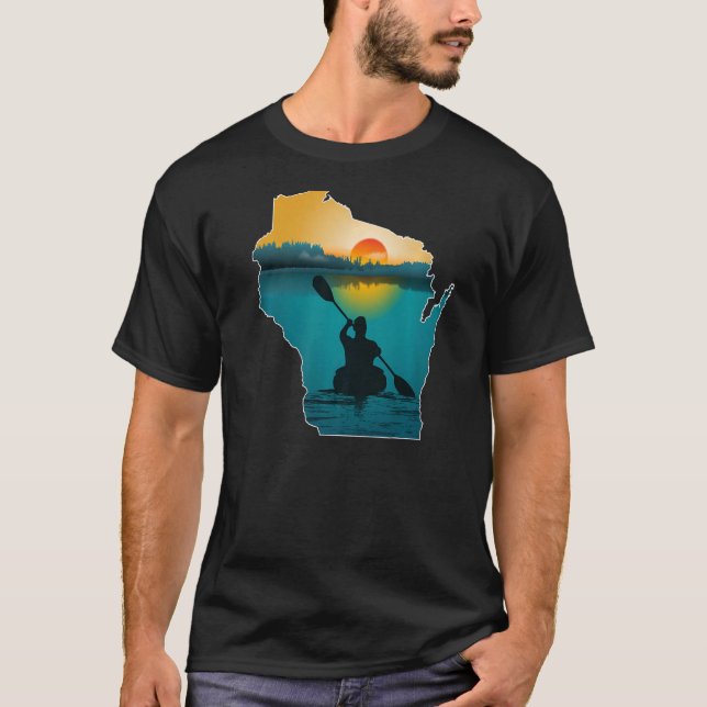 Wisconsin Kayaking Sunset T-Shirt (Front)