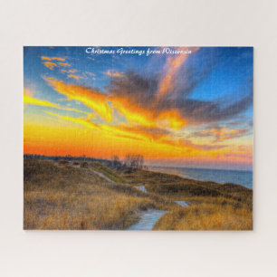 Wisconsin Landscape.Christmas Greetings Jigsaw Puzzle
