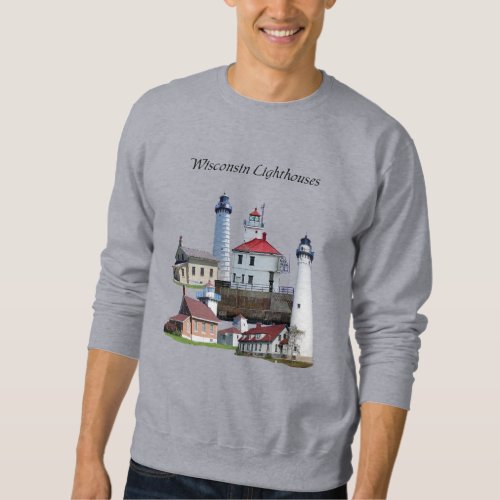 Wisconsin Lighthouse black lettering Shirt