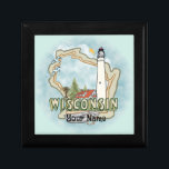 Wisconsin Lighthouse Gift Box<br><div class="desc">Wisconsin Lighthouse gift box by ArtMuvz Illustration. Matching Lighthouse apparel, Light house t-shirts, Lighthouses gifts. Lighthouse t-shirt, nautical and birthday gifts, lighthouse collector apparel.Lighthouse gifts are a great way to show someone you care, especially if they love the ocean, the coast, or lighthouses themselves. Lighthouses are iconic symbols of hope,...</div>