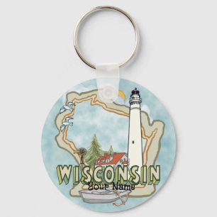Wisconsin Lighthouse Keychain