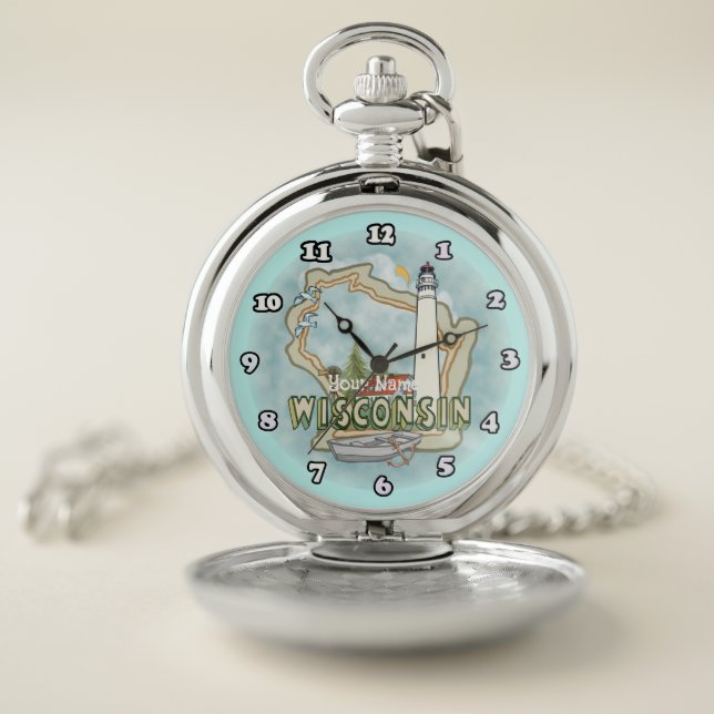 Wisconsin Lighthouse Pocket Watch (Inside)