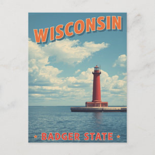 Wisconsin Lighthouse Vintage Postcard