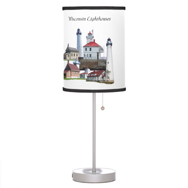 Wisconsin Lighthouses lamp or shade (Left)
