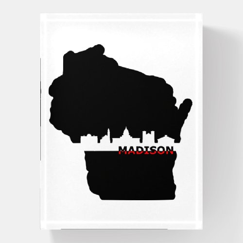 Wisconsin Madison Skyline Theme Paperweight