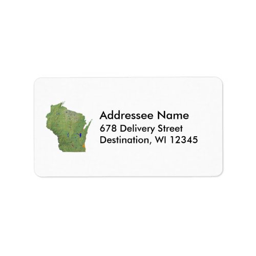 Wisconsin Map Address Label