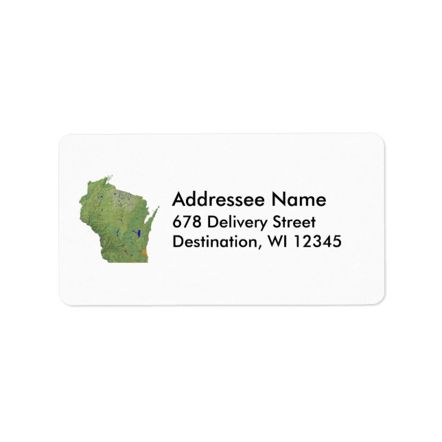 Wisconsin Map Address Label (Front)