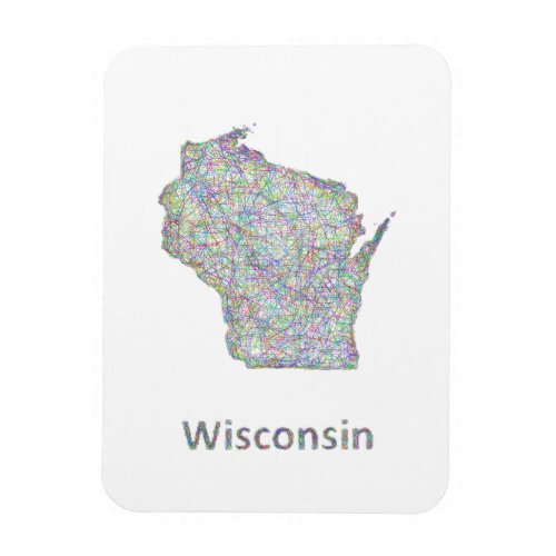 Wisconsin map magnet