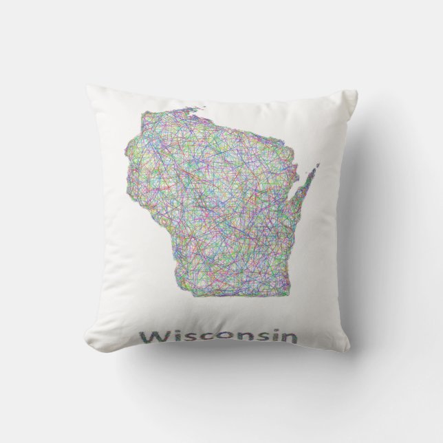 Wisconsin map throw pillow (Front)