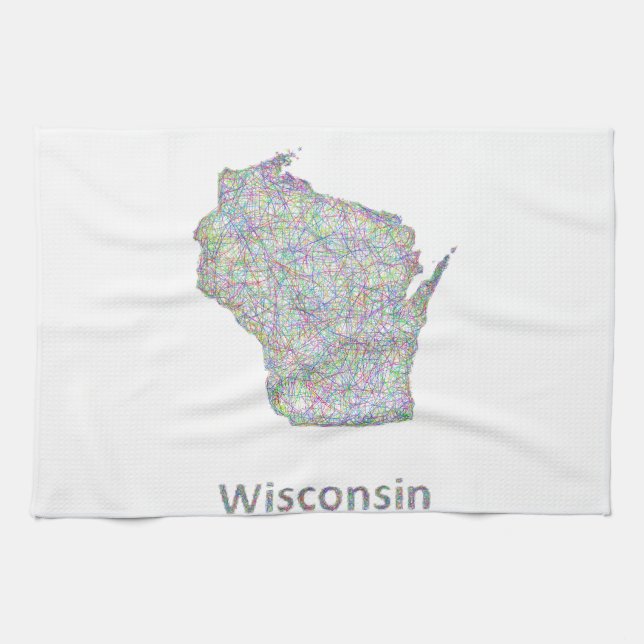Wisconsin map towel (Horizontal)