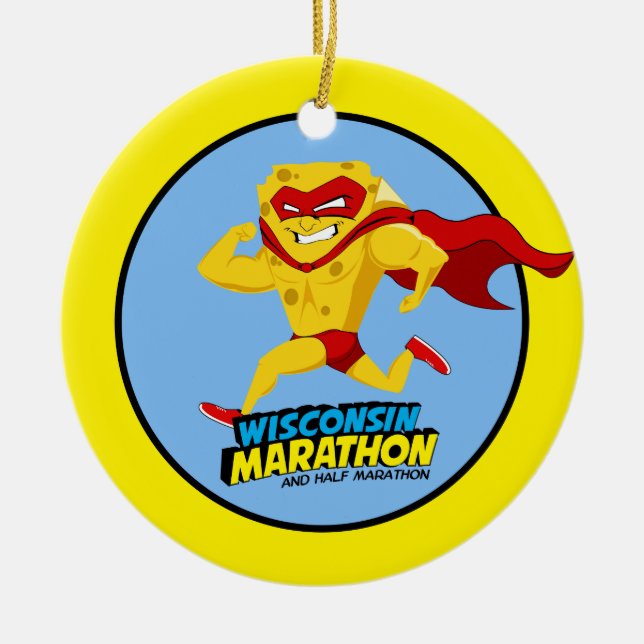 Wisconsin Marathon Post-Marathon Ceramic Ornament (Front)