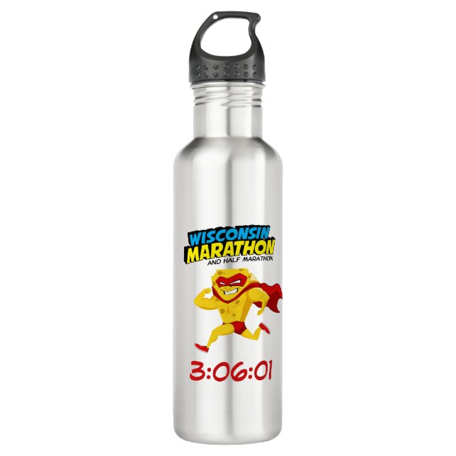 Wisconsin Marathon Post-Marathon Stainless Steel Water Bottle (Front)