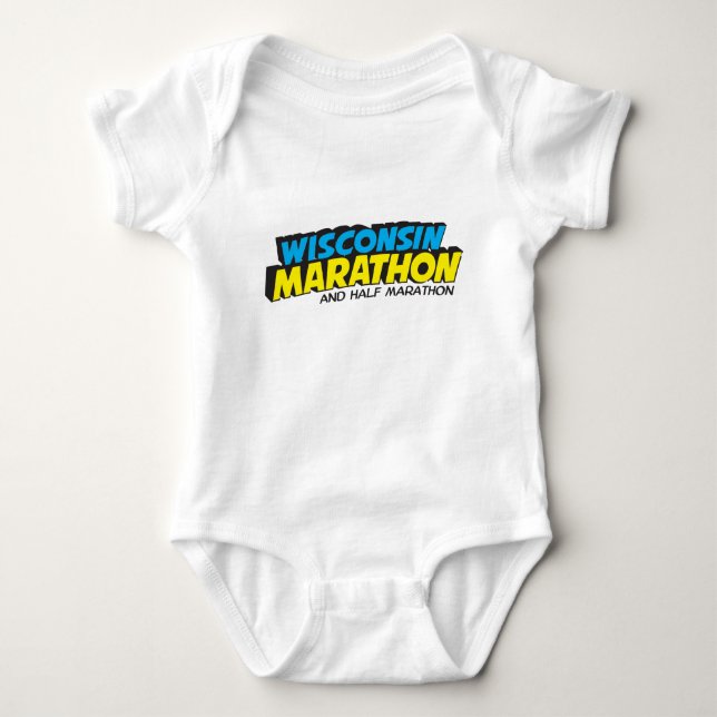Wisconsin Marathon Race Day Baby Bodysuit (Front)