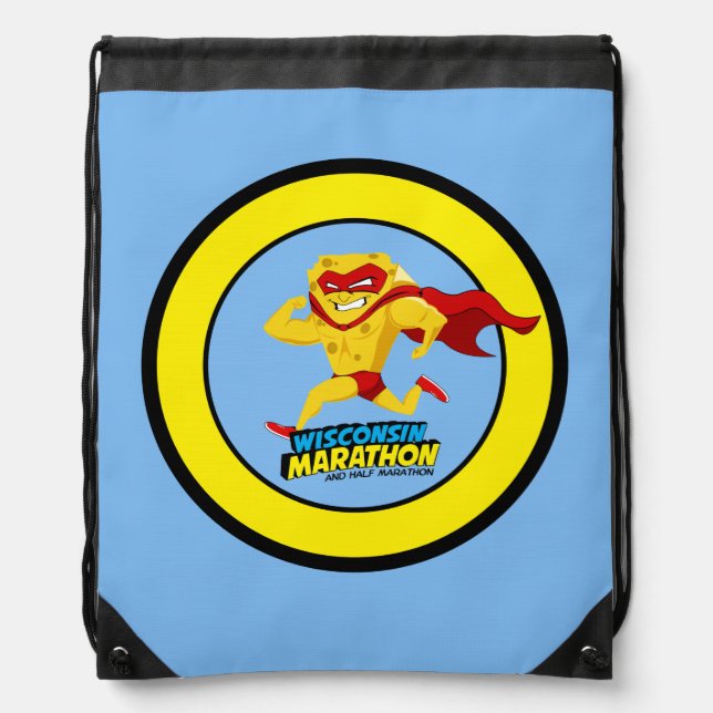 Wisconsin Marathon Race Day Drawstring Bag (Front)