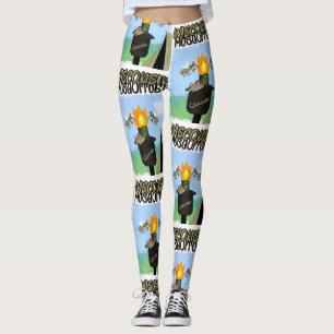 Wisconsin Mosquitoes Cartoon - Camping by Tiki Leggings
