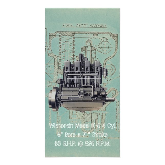 Wisconsin Motor Milwaukee Wisconsin Engine Early K Card (Front)