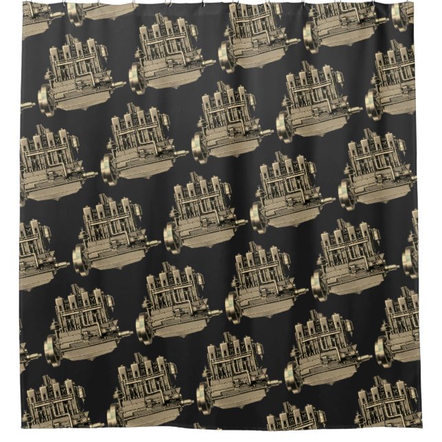 Wisconsin Motor Milwaukee Wisconsin Engine Early K Shower Curtain (Front)