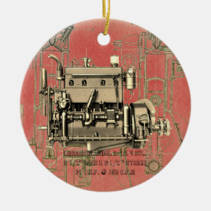 Wisconsin Motor Milwaukee Wisconsin gas engine B-3 Ceramic Ornament