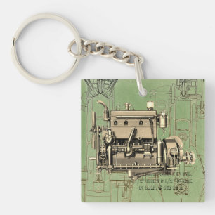 Wisconsin Motor Milwaukee Wisconsin gas engine B-3 Keychain