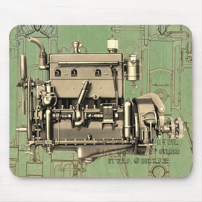 Wisconsin Motor Milwaukee Wisconsin gas engine B-3 Mouse Pad (Front)