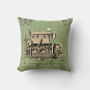 Wisconsin Motor Milwaukee Wisconsin gas engine B-3 Throw Pillow