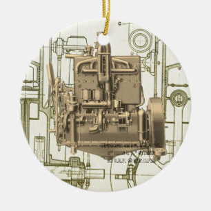 Wisconsin Motor Milwaukee Wisconsin gas engine  K5 Ceramic Ornament