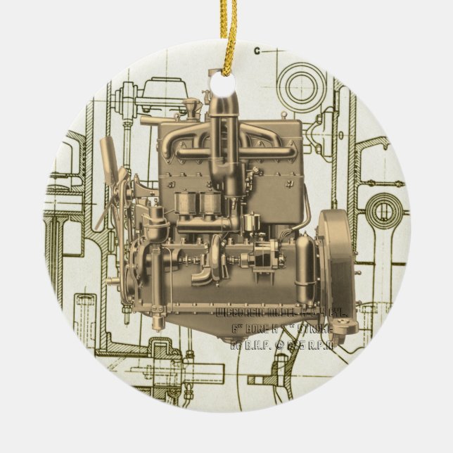 Wisconsin Motor Milwaukee Wisconsin gas engine  K5 Ceramic Ornament (Front)