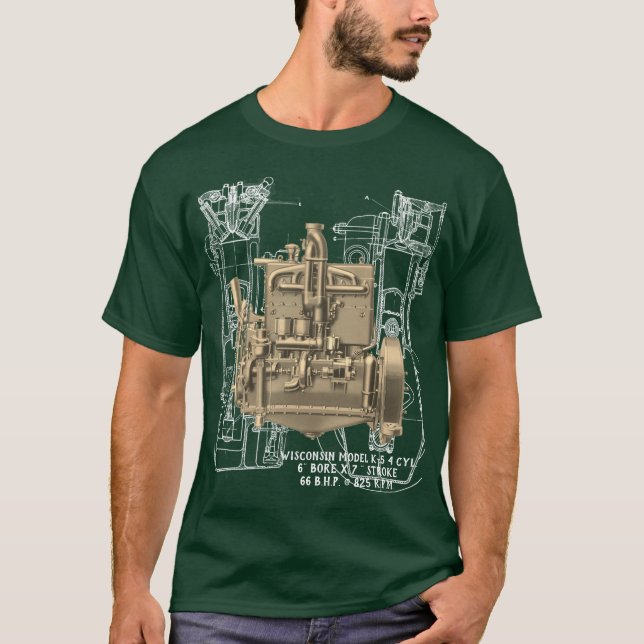 Wisconsin Motor Milwaukee Wisconsin gas engine  K T-Shirt (Front)
