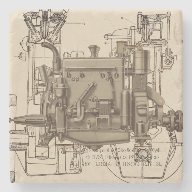 Wisconsin Motor Milwaukee Wisconsin gas engine X Stone Coaster (Front)