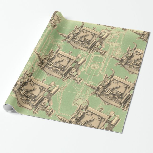 Wisconsin Motor Milwaukee Wisconsin gas engine X Wrapping Paper (Unrolled)