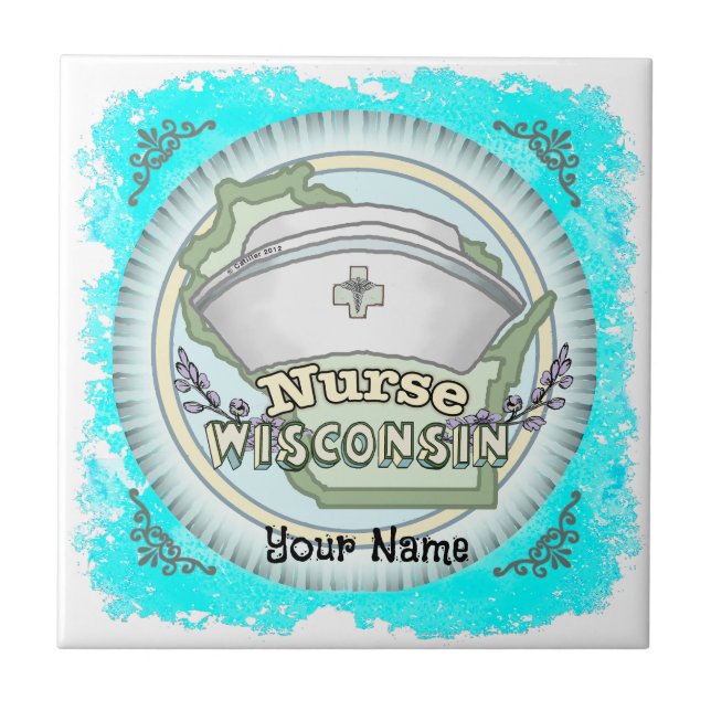 Wisconsin Nurse Ceramic Tile (Front)