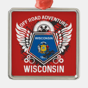 Wisconsin Off Road Adventure 4x4 Trail Mudding Metal Ornament