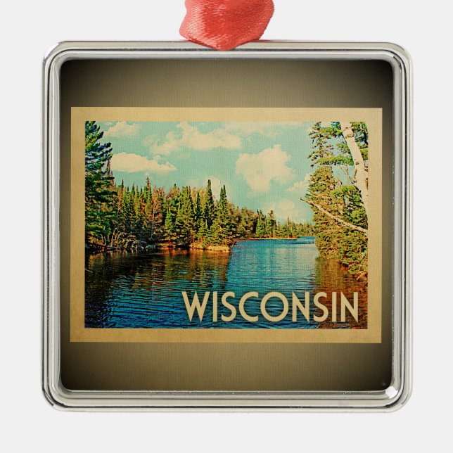 Wisconsin Ornament Vintage Travel (Front)