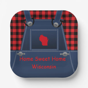 Wisconsin Overalls Buffalo Plaid 7" Paper Plates