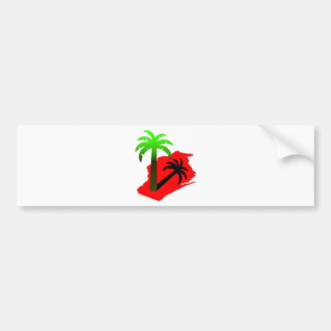 Wisconsin Palm Tree Bumper Sticker (Front)