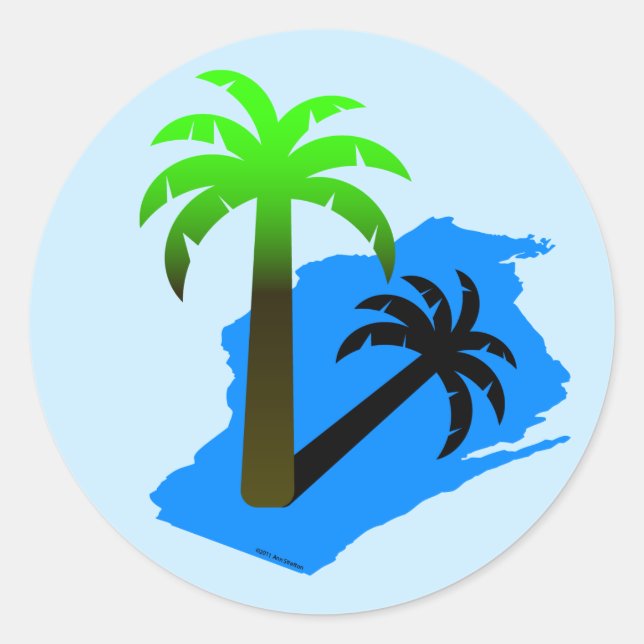 Wisconsin Palm Tree Classic Round Sticker (Front)