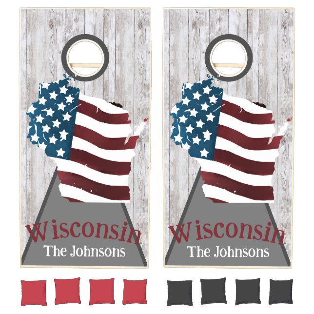 Wisconsin Patriotic Cornhole Set (Set)