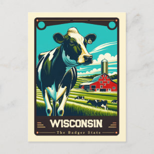Wisconsin   Patriotic Spirit Vintage Postcard
