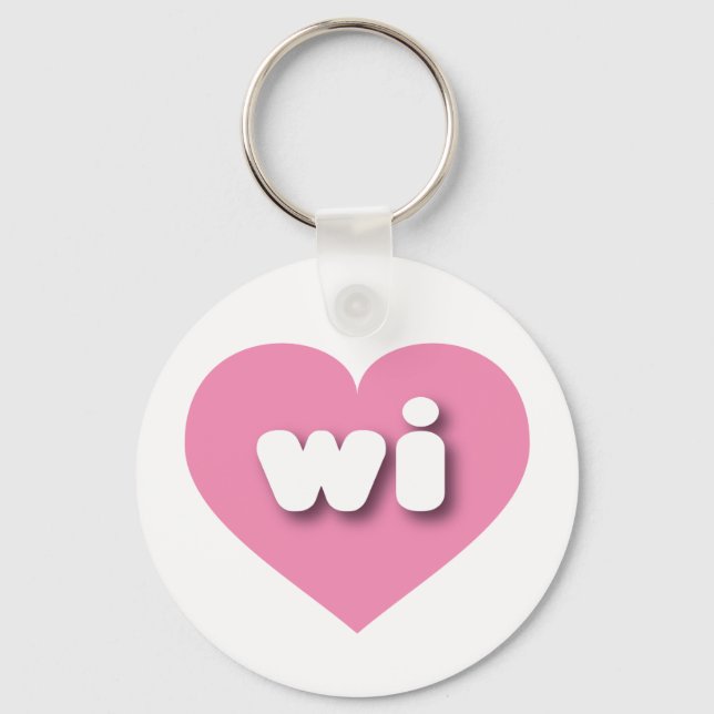 Wisconsin pink heart - I love wi Keychain (Front)
