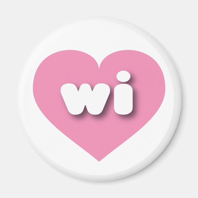 Wisconsin pink heart - I love wi Magnet (Front)