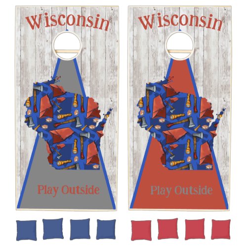 Wisconsin Play Outside Cornhole Set