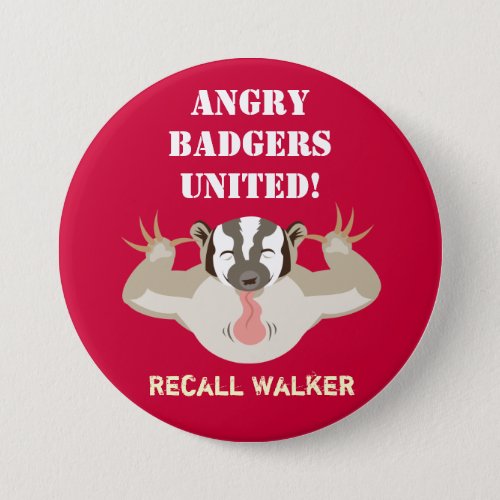 Wisconsin Politics_Angry Badgers United_Recall Button