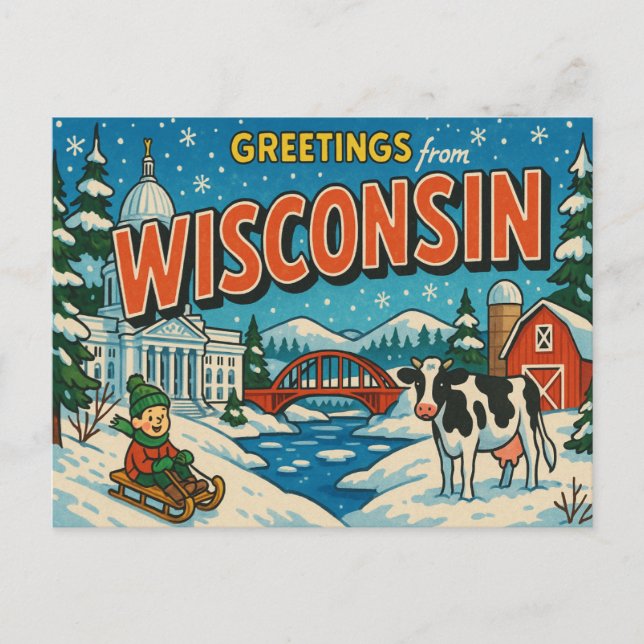 WISCONSIN Postcard (Front)