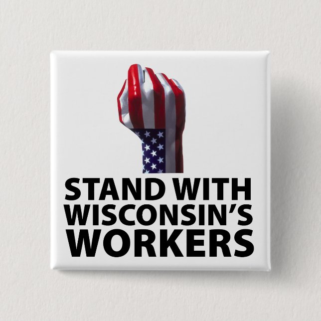 Wisconsin Protests Pinback Button (Front)